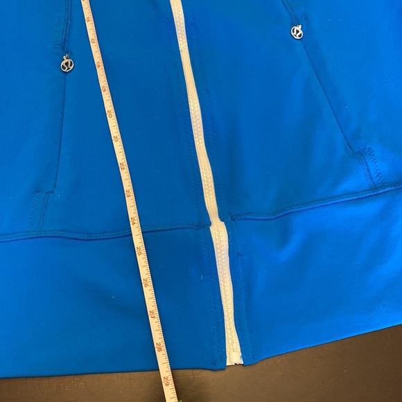 *Reworked* Lululemon Daily Yoga Jacket Beaming Blue/Classic Stripe Size 10 - Picture 10 of 14